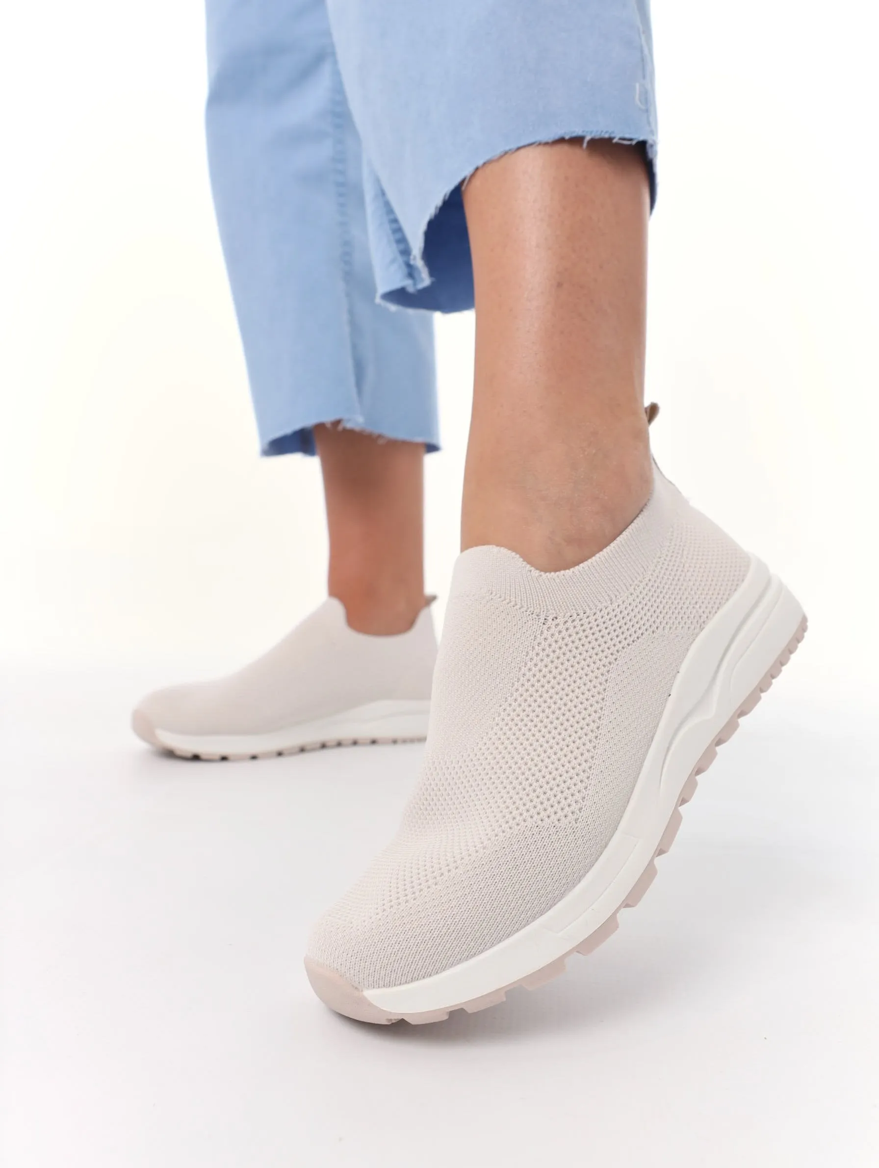 Ladies Retro Sneaker - Beige sold by Edgars