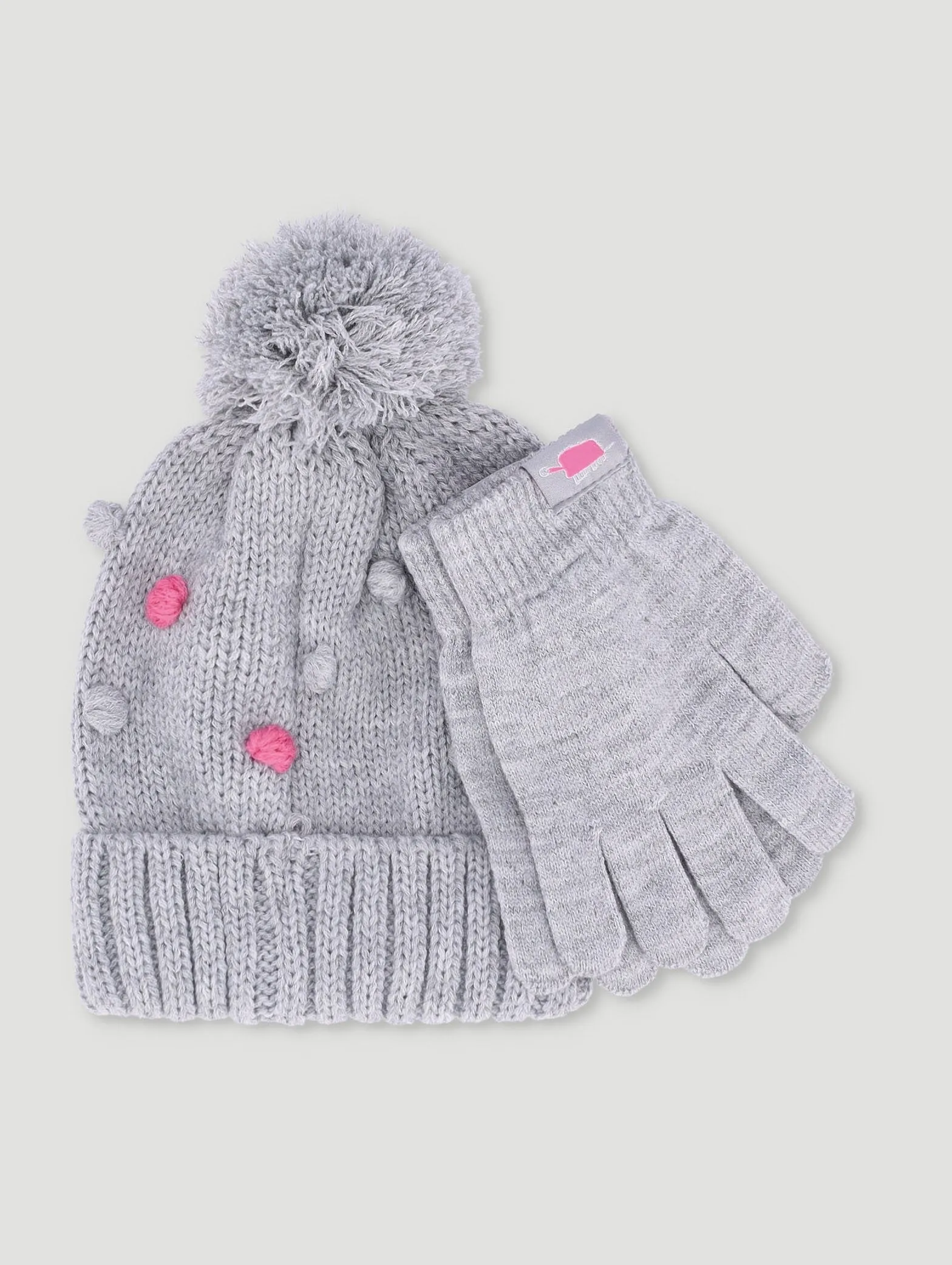 Pre-Girls Danasoli Beanie & Glove Set - Grey sold by Edgars product image thumbnail 2
