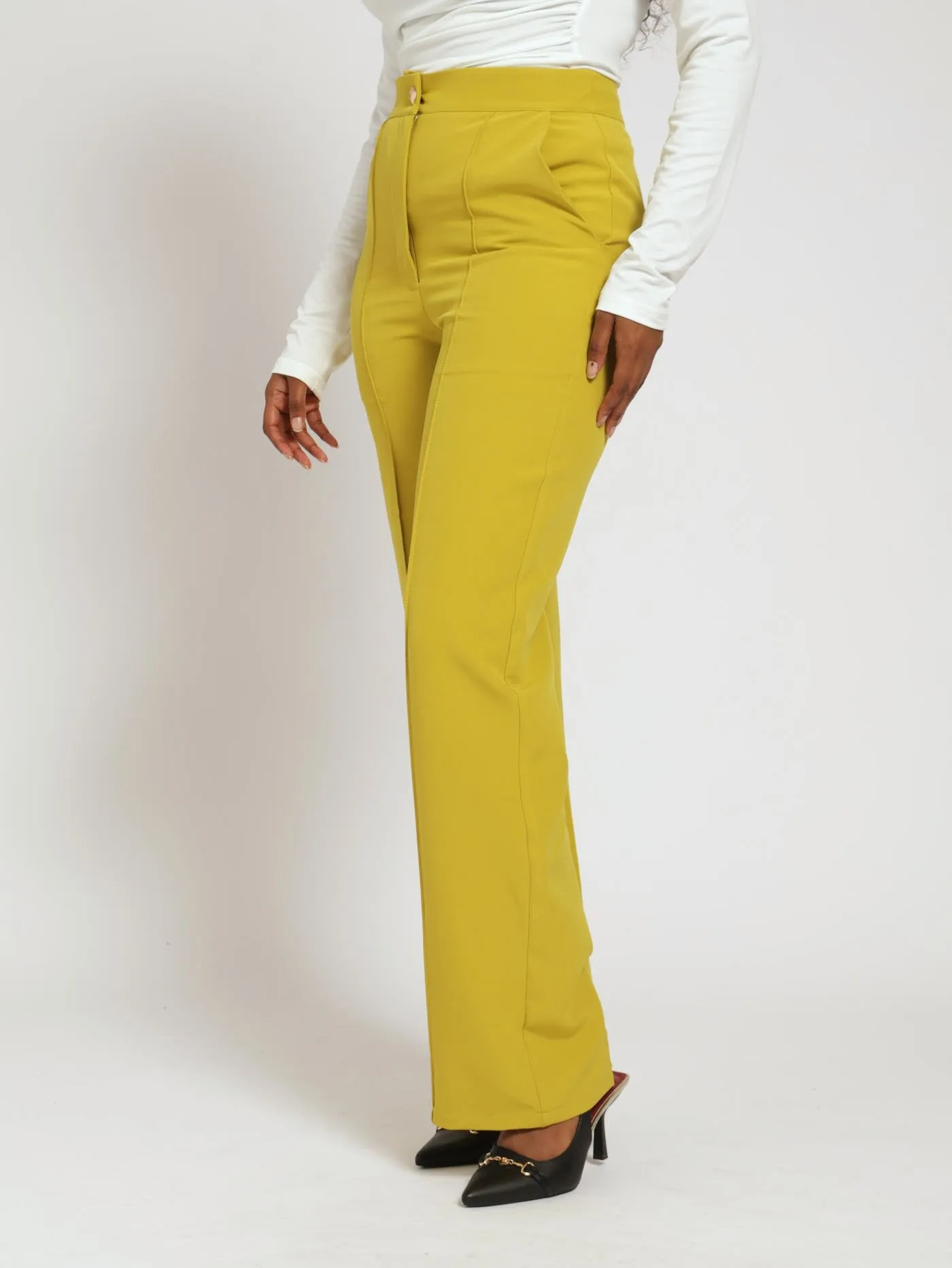 Pintuck Straight Leg Pants - Mustard sold by Edgars product image thumbnail 2