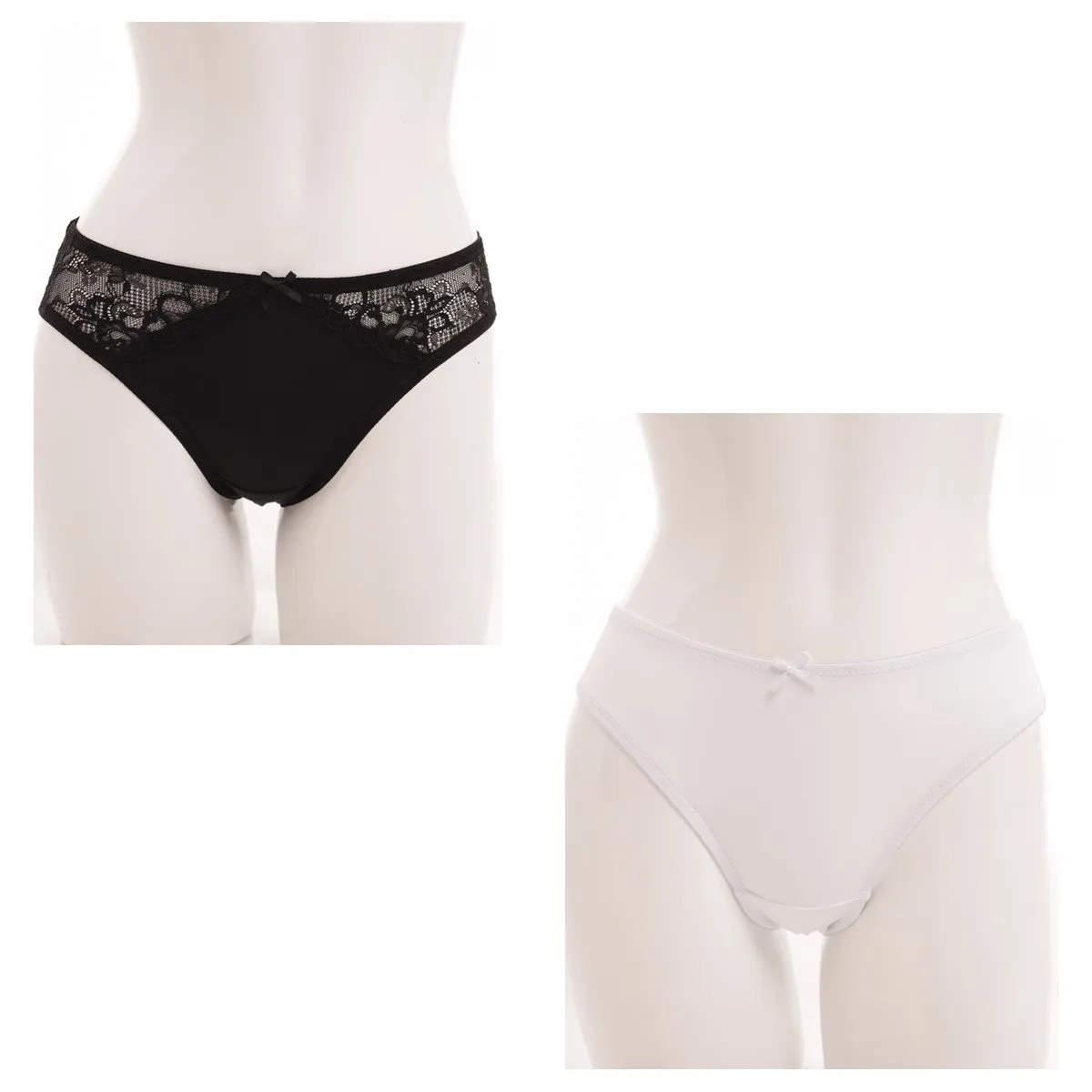 Ladies 2 Pack Microfibre Lace Hicut - Two-Tone sold by Edgars