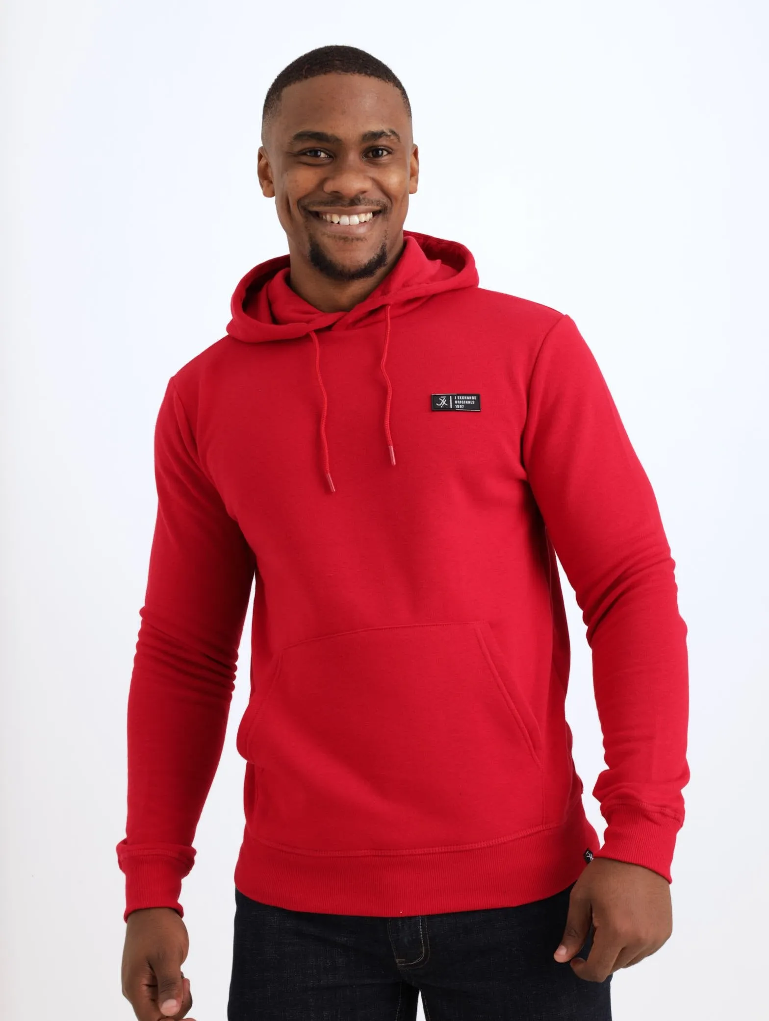 Men's Plain Hooded Fleece Track Top - Red sold by Edgars