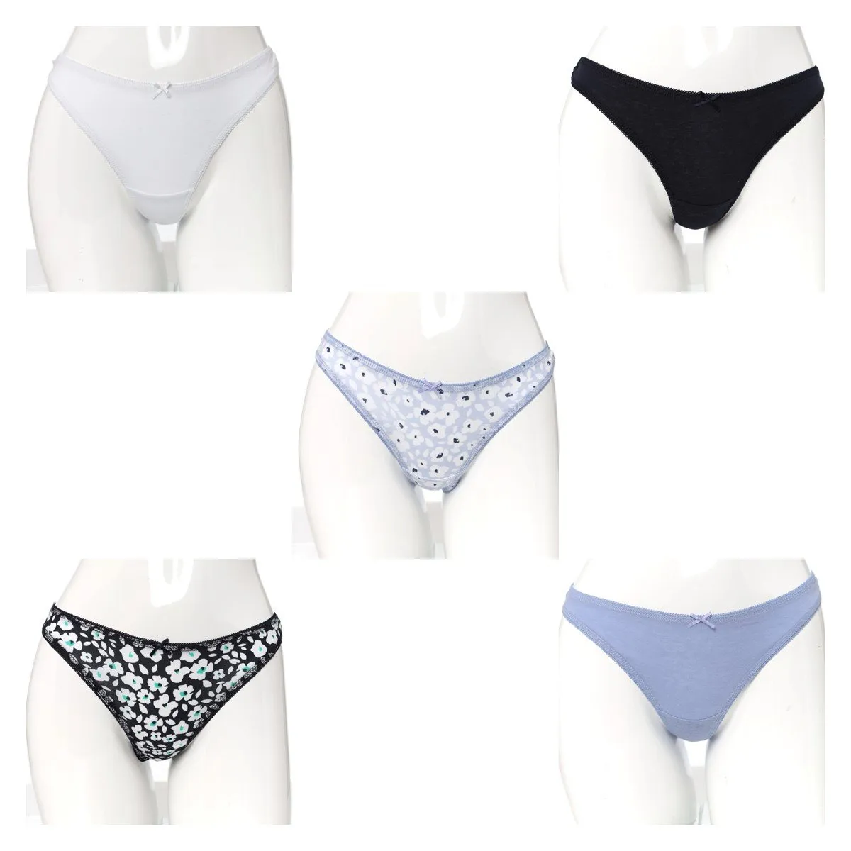Ladies 5 Pack Cotton Thong Panty sold by Edgars