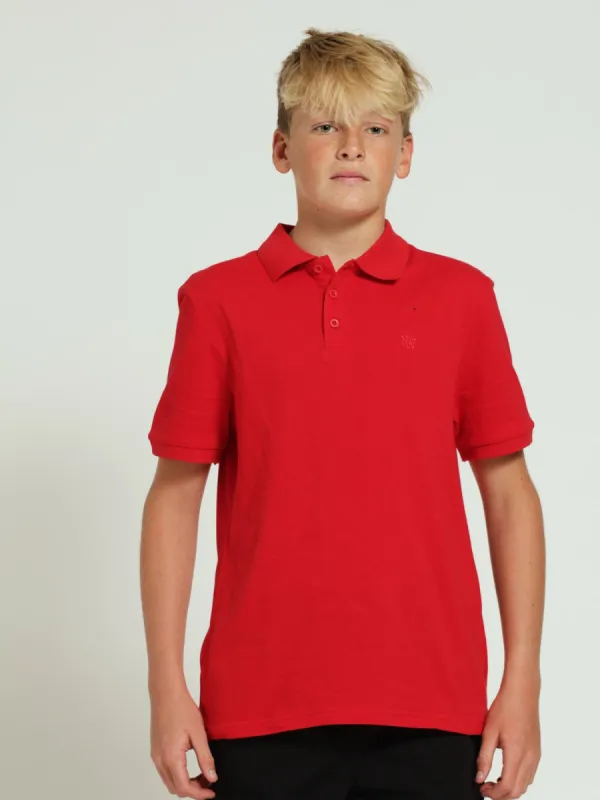 Boys Basic Golfer - Red sold by Edgars