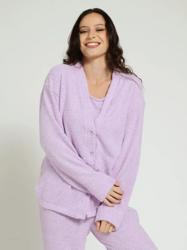 Cosy Knit Cardigan Gown - Purple sold by Edgars