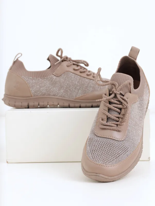 Ladies Soft Style Soft Naolin Sneaker - Taupe sold by Edgars