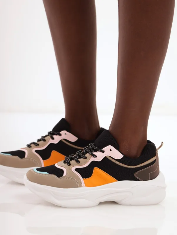 Ladies Multi Colour And Fabric Chunky Sneaker sold by Edgars