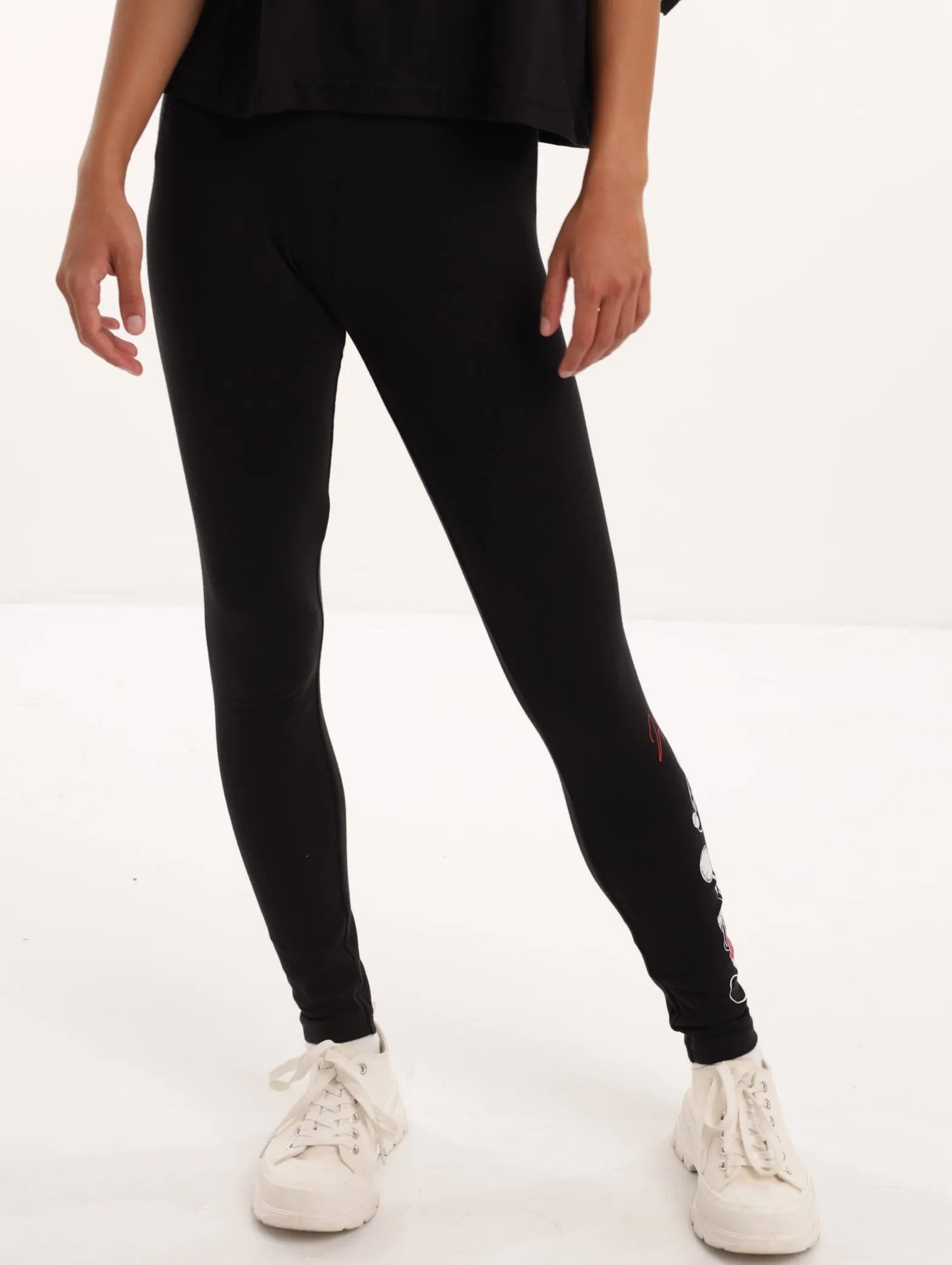 Girls Mickey Leggings - Black sold by Edgars