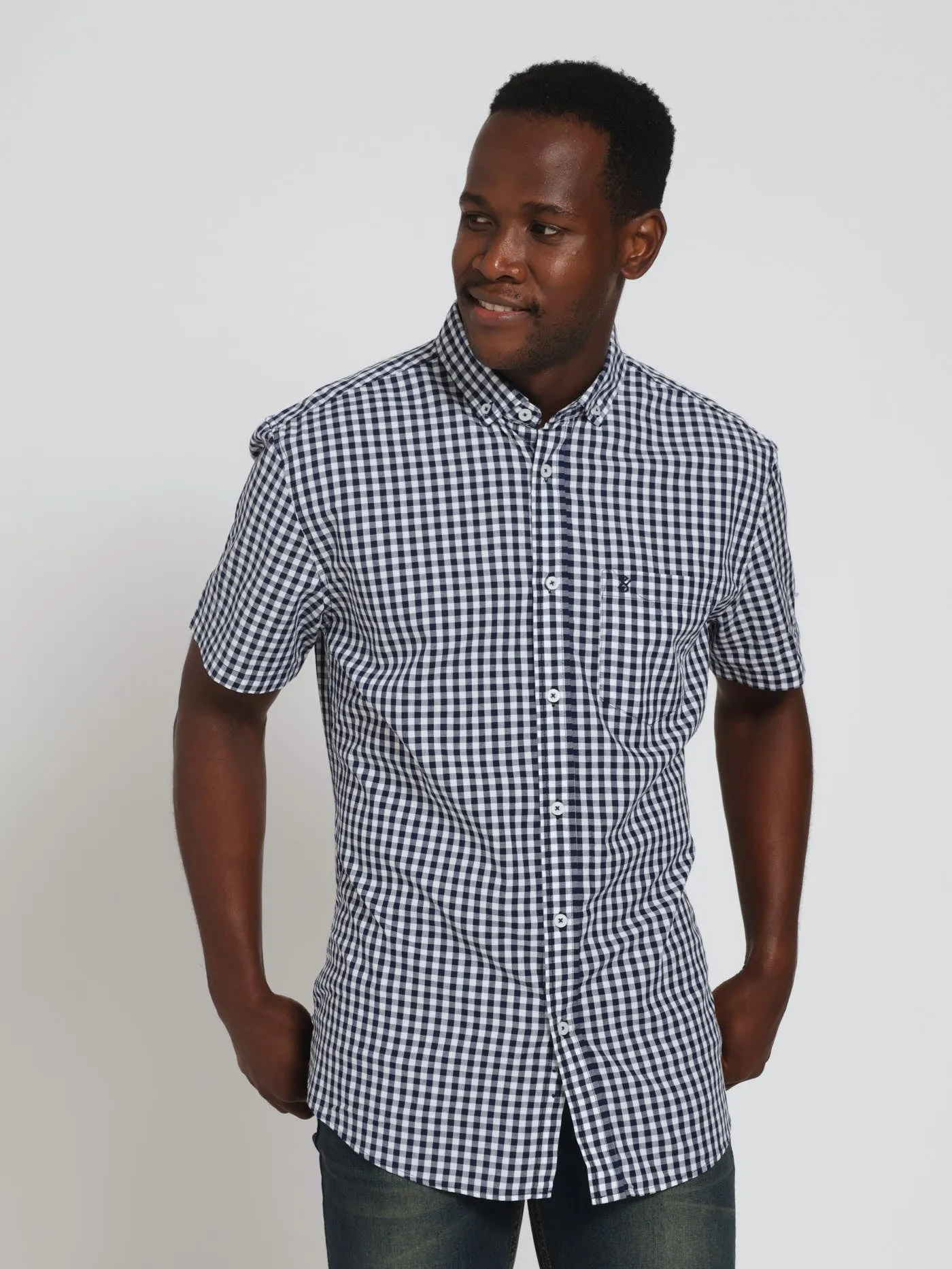 Gingham Shirt - Navy sold by Edgars product image thumbnail 2