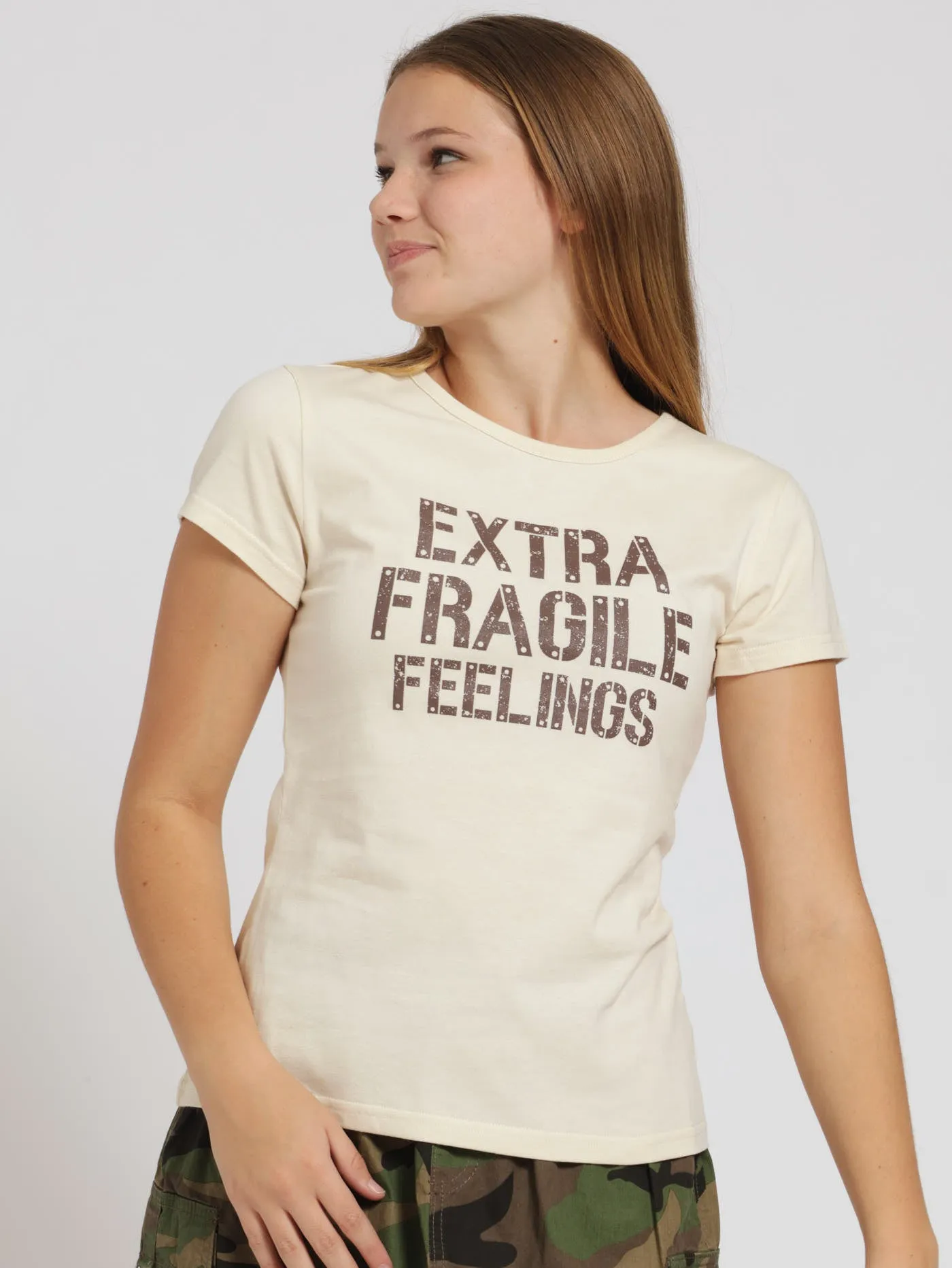 Girls Regular Extra Fragile Tee - Stone sold by Edgars