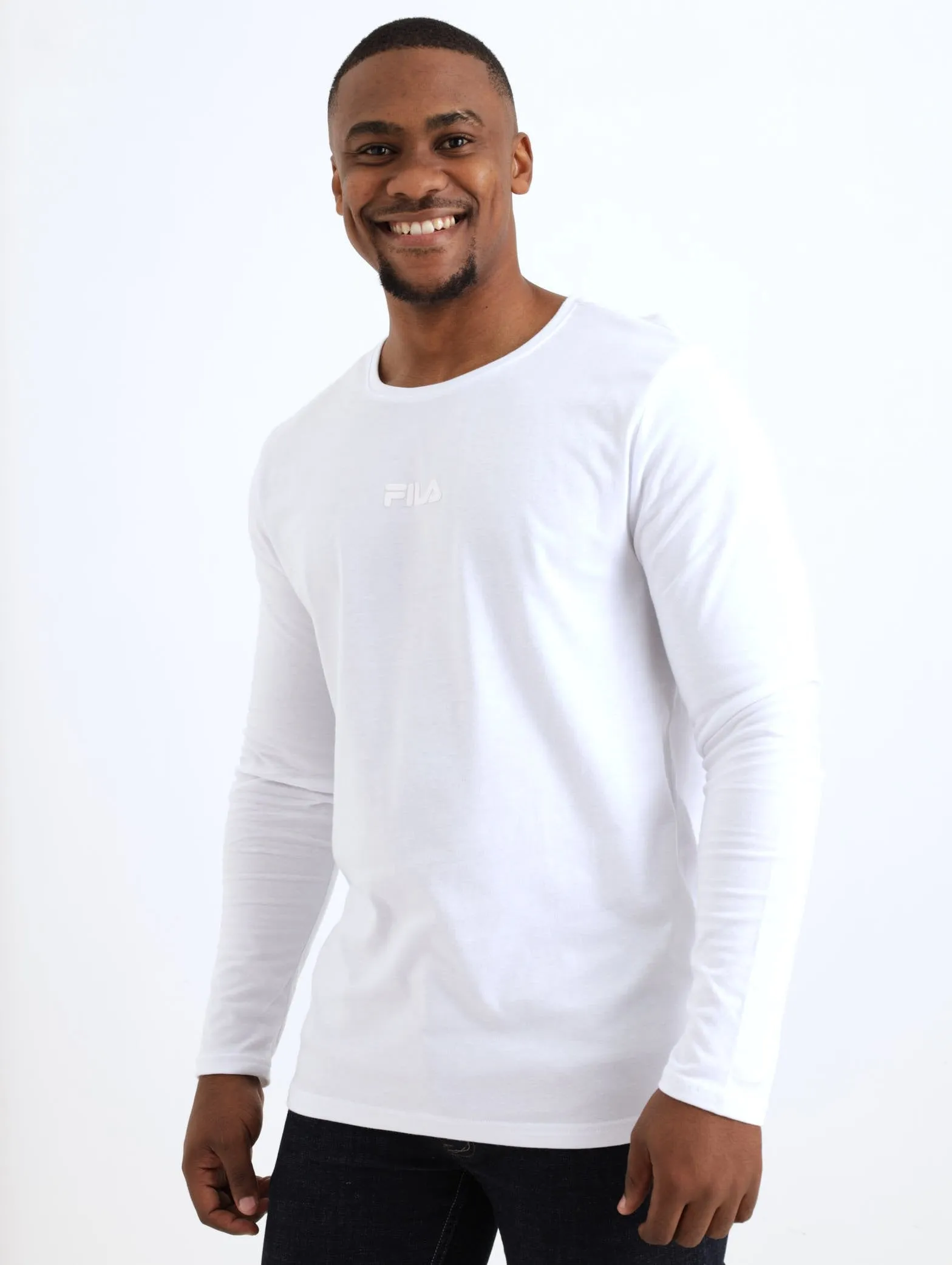 Men's Gian Long Sleeve Tee - White sold by Edgars