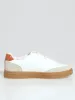 Fashion Pu Lace Up With Microsuede Insert Sneaker - White sold by Edgars