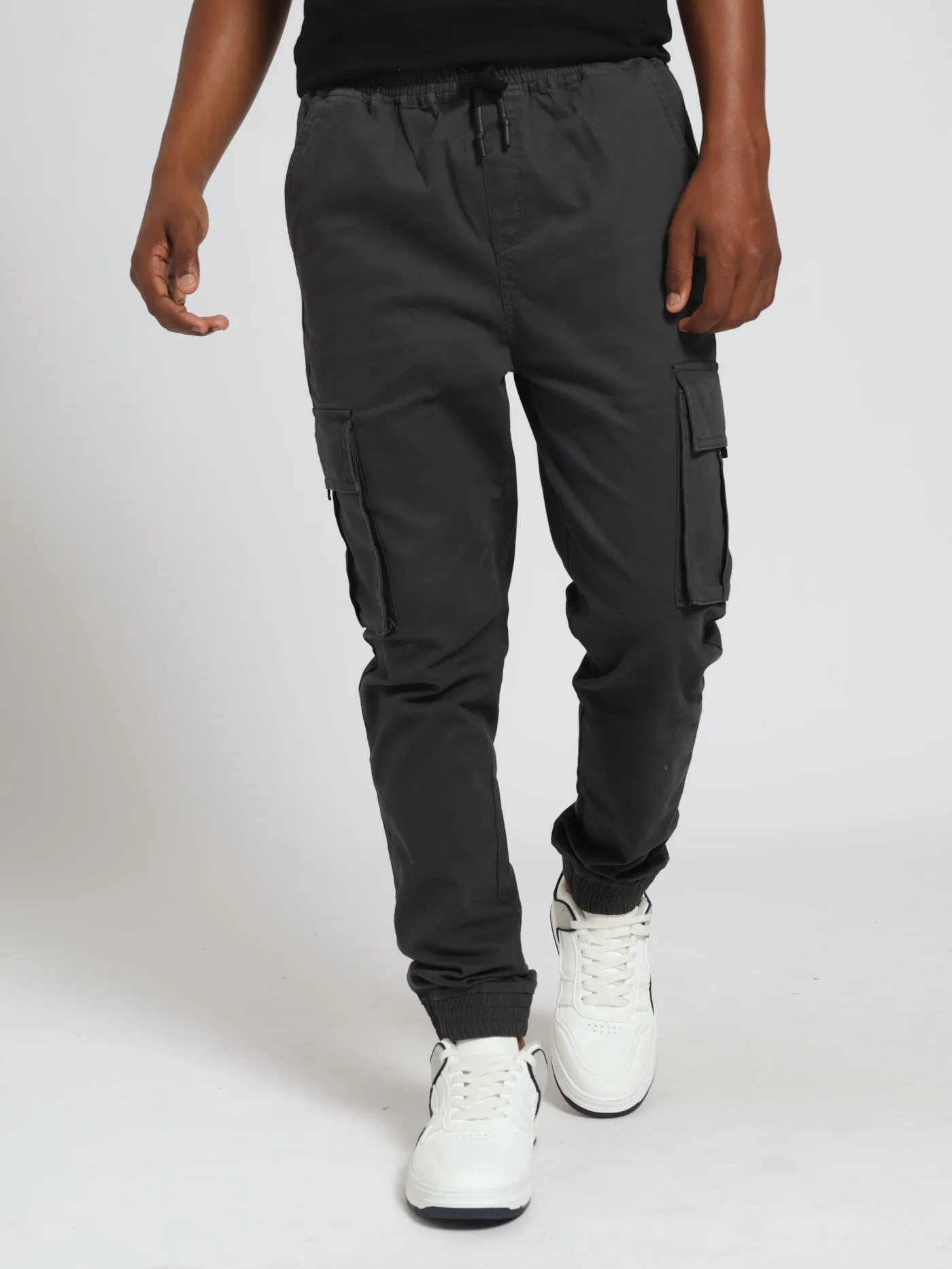 Boys Bellow Pockets Cargo Pants - Dark Grey sold by Edgars