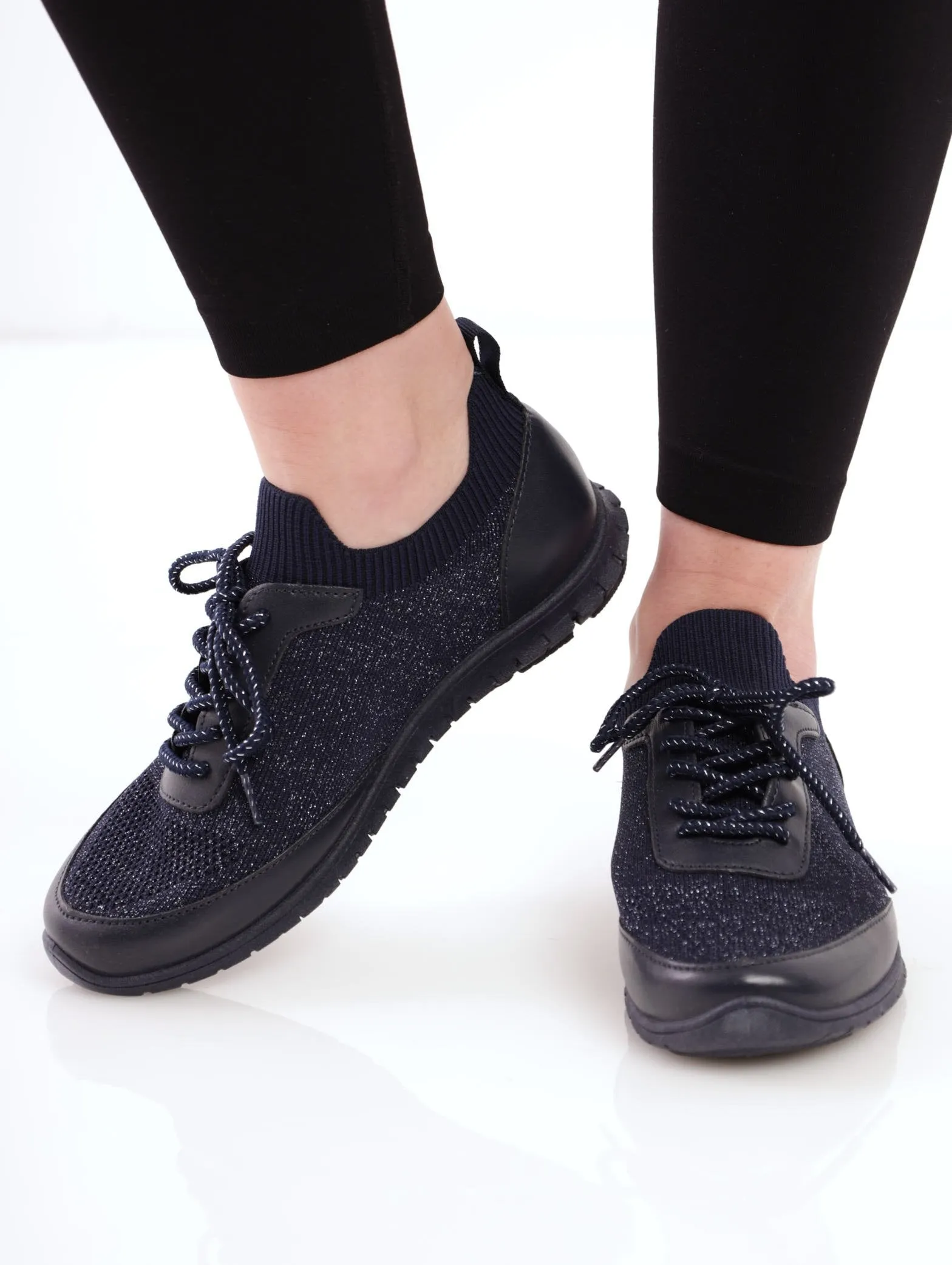 Ladies Soft Style Soft Naolin Sneaker - Navy sold by Edgars