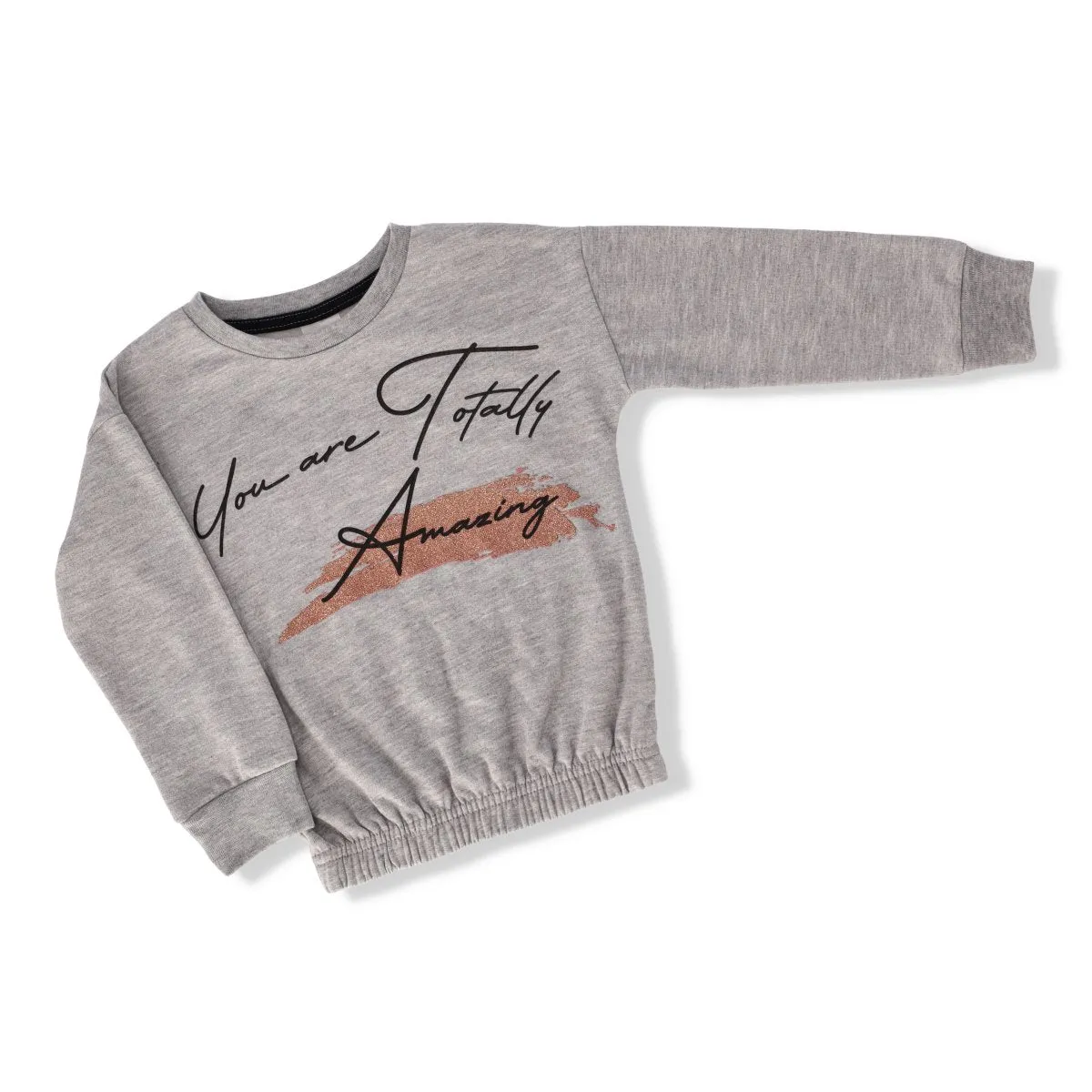 Pre-Girls Elastic Waist Basic Pullover - Grey Melange sold by Edgars