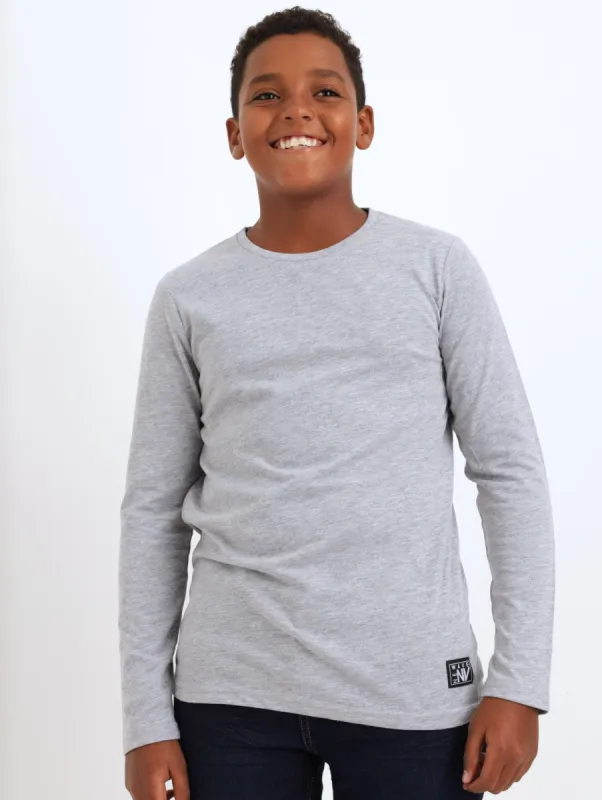 Boys 2 Pack Long Sleeve Plain Tee sold by Edgars