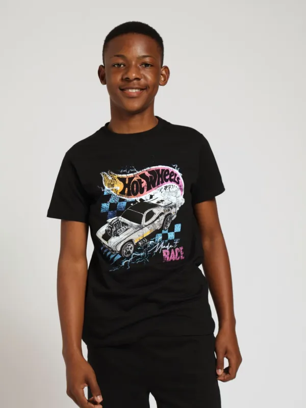Boys Hot Wheels Race Tee - Black made by Edgars