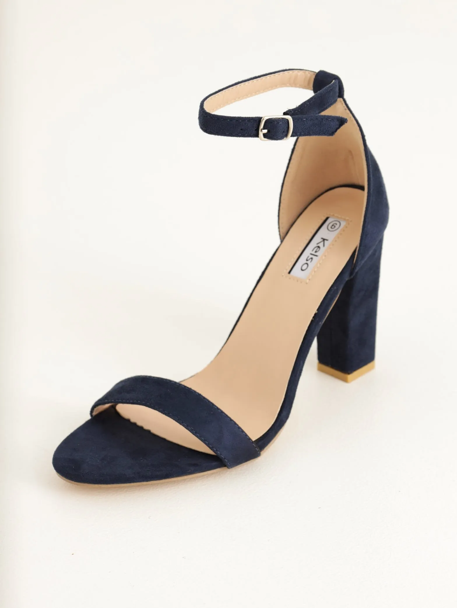 Ladies Closed Back Block Heel Sandal - Navy sold by Edgars