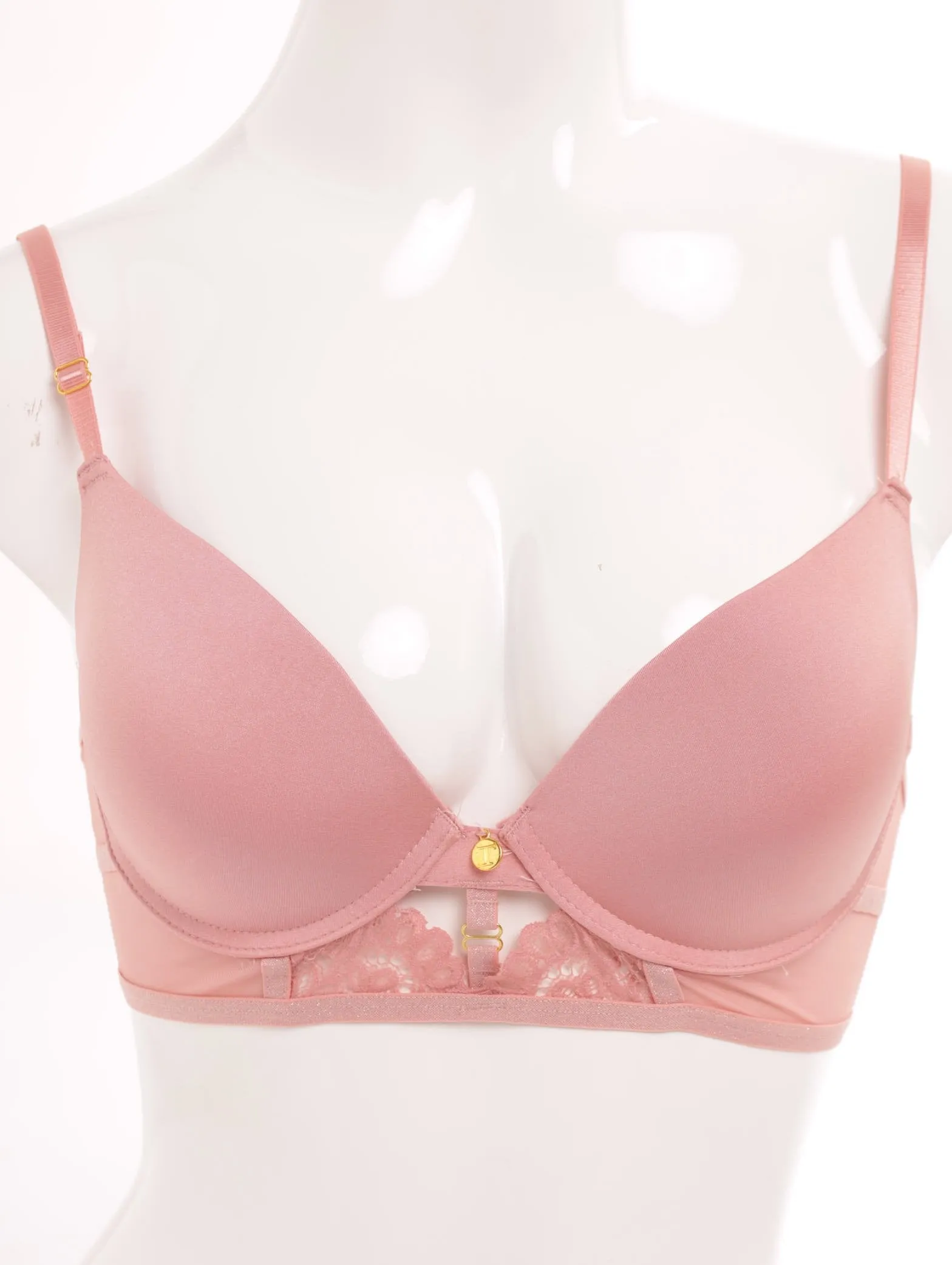 Ladies Plunge Bra With Mesh & Lace Cradle - Dusty Rose sold by Edgars