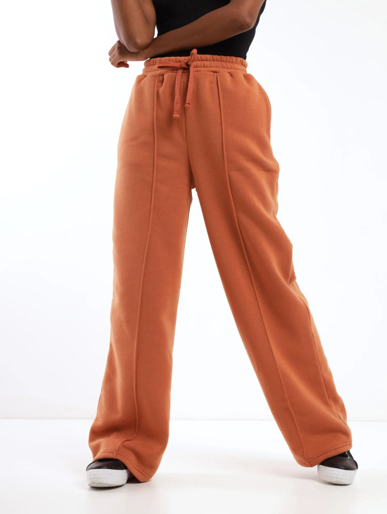 Ladies Pintuck Wideleg Active Bottom - Rust sold by Edgars