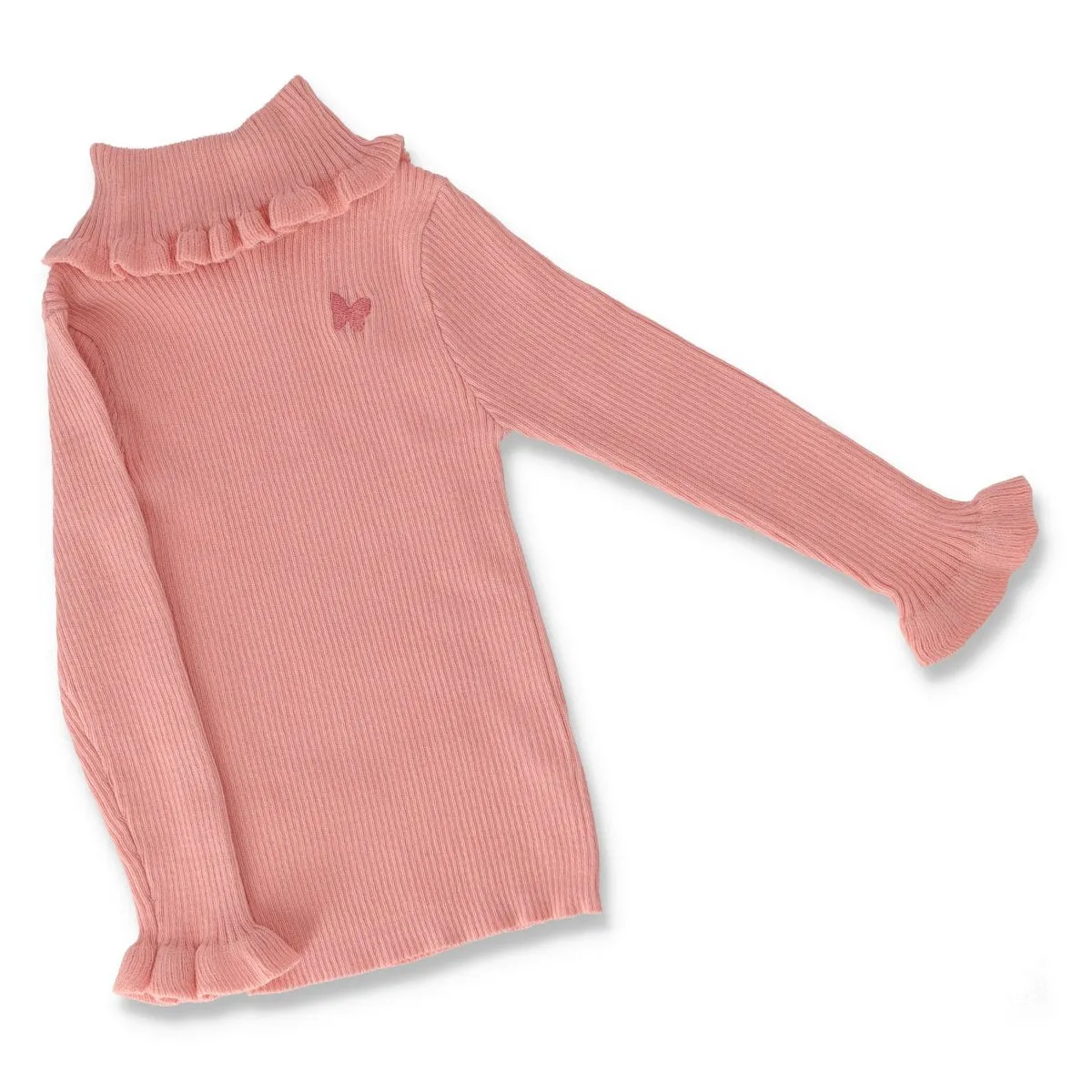 Pre-Girls Ribbed Turtle Neck Top - Pink sold by Edgars