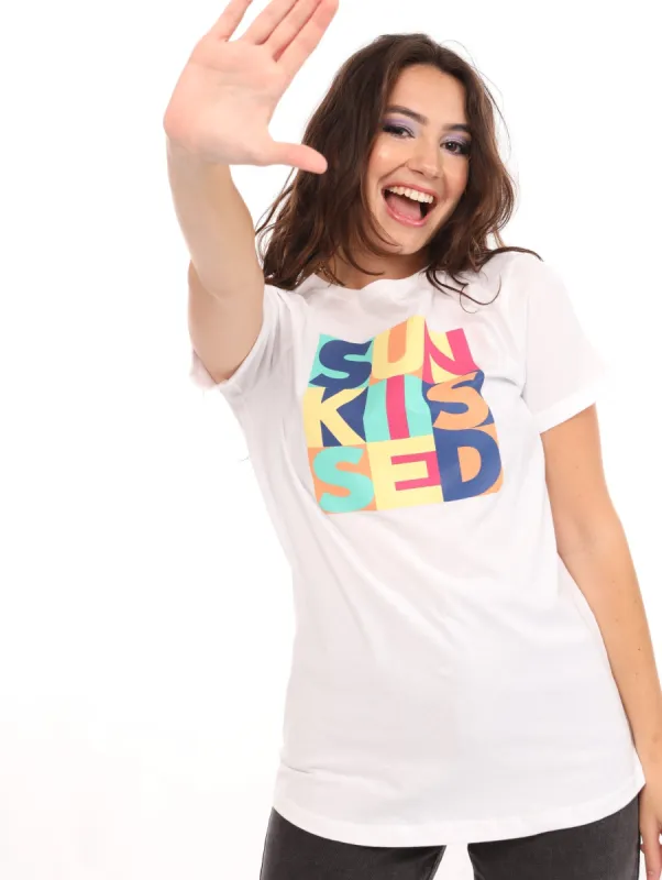 Ladies Regular Sunkissed Blocked Tee - White sold by Edgars