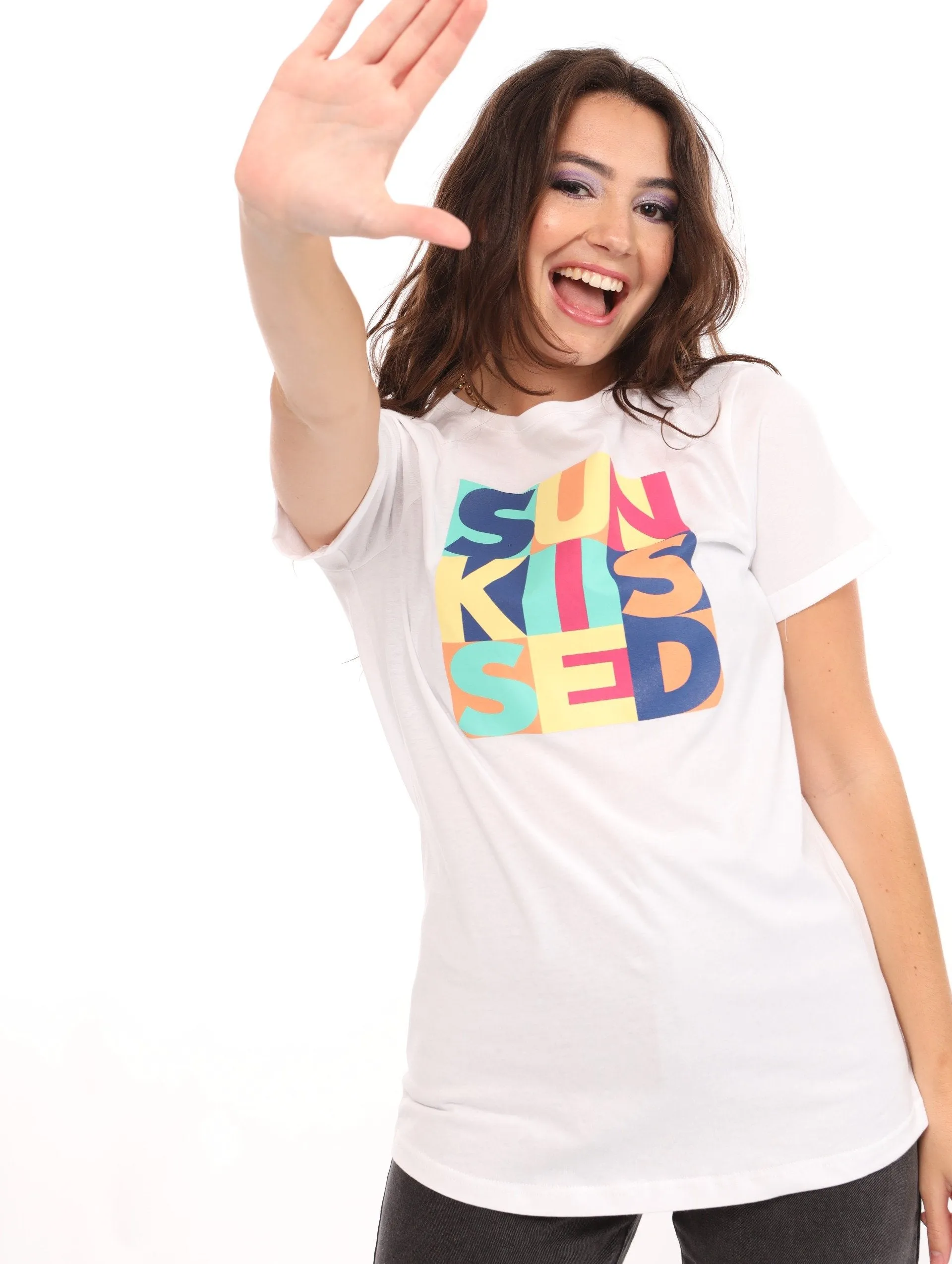 Ladies Regular Sunkissed Blocked Tee - White sold by Edgars