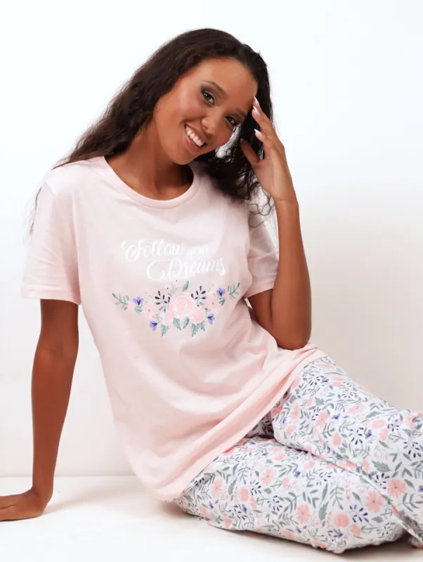 Ladies Follow Dreams Capri Set - Pink sold by Edgars