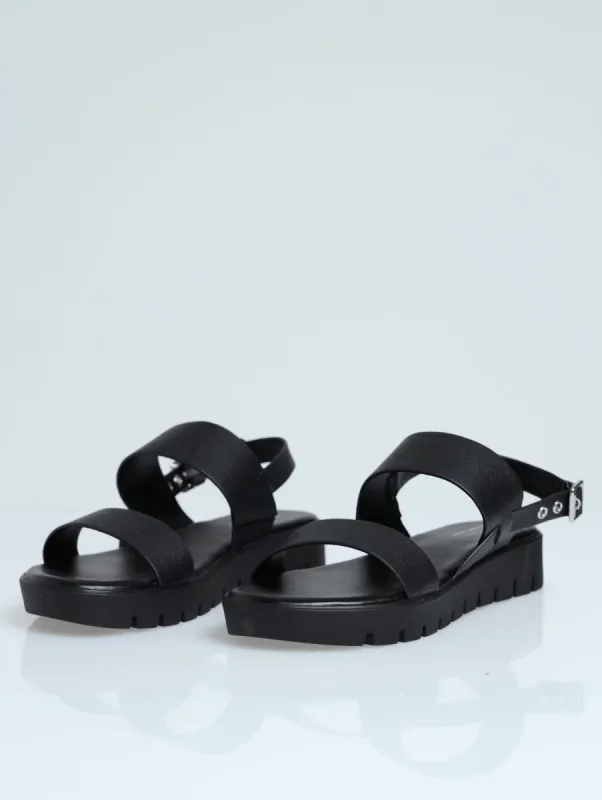 Nevra Chunky Double Strap Slingback Sandal - Black made by Call It Spring