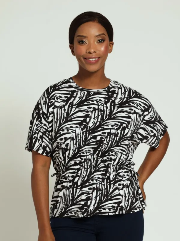 Tie Side Tee - Black/White sold by Edgars
