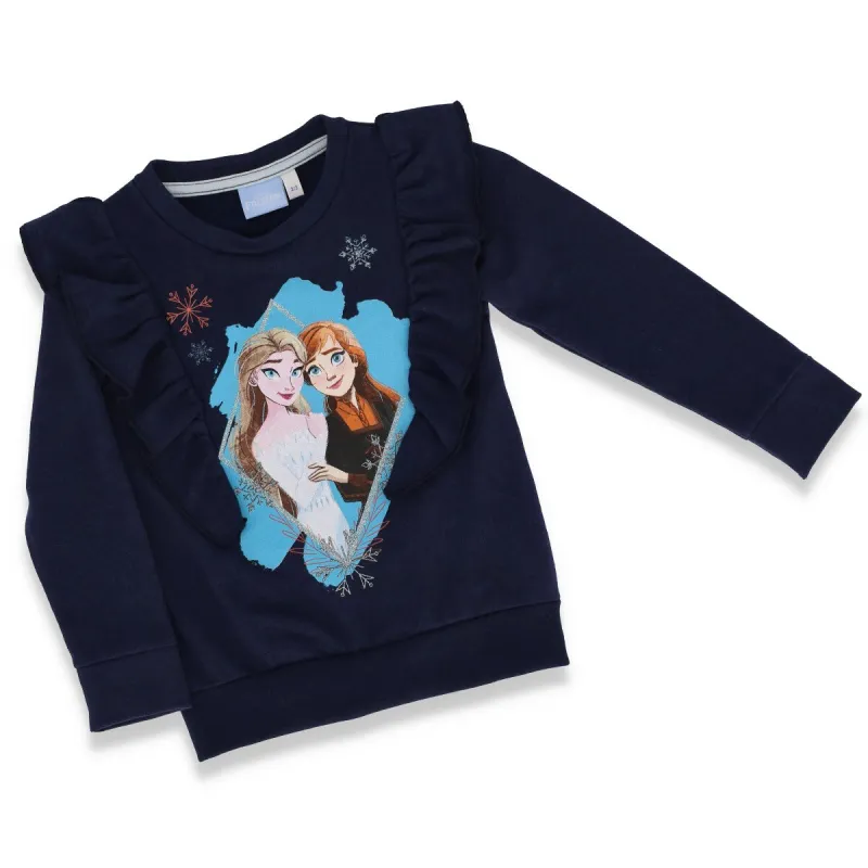 Pre-Girls Frozen Crew Pullover - Navy sold by Edgars