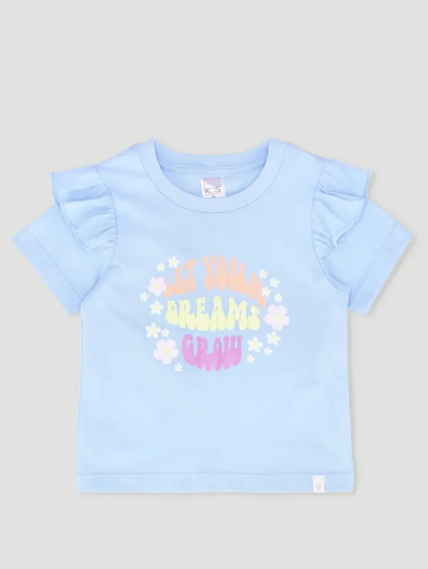 Shoulder Frill Tee - Blue sold by Edgars