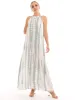 Ladies High Neck Tie Dye Maxi Dress - Sage sold by Edgars