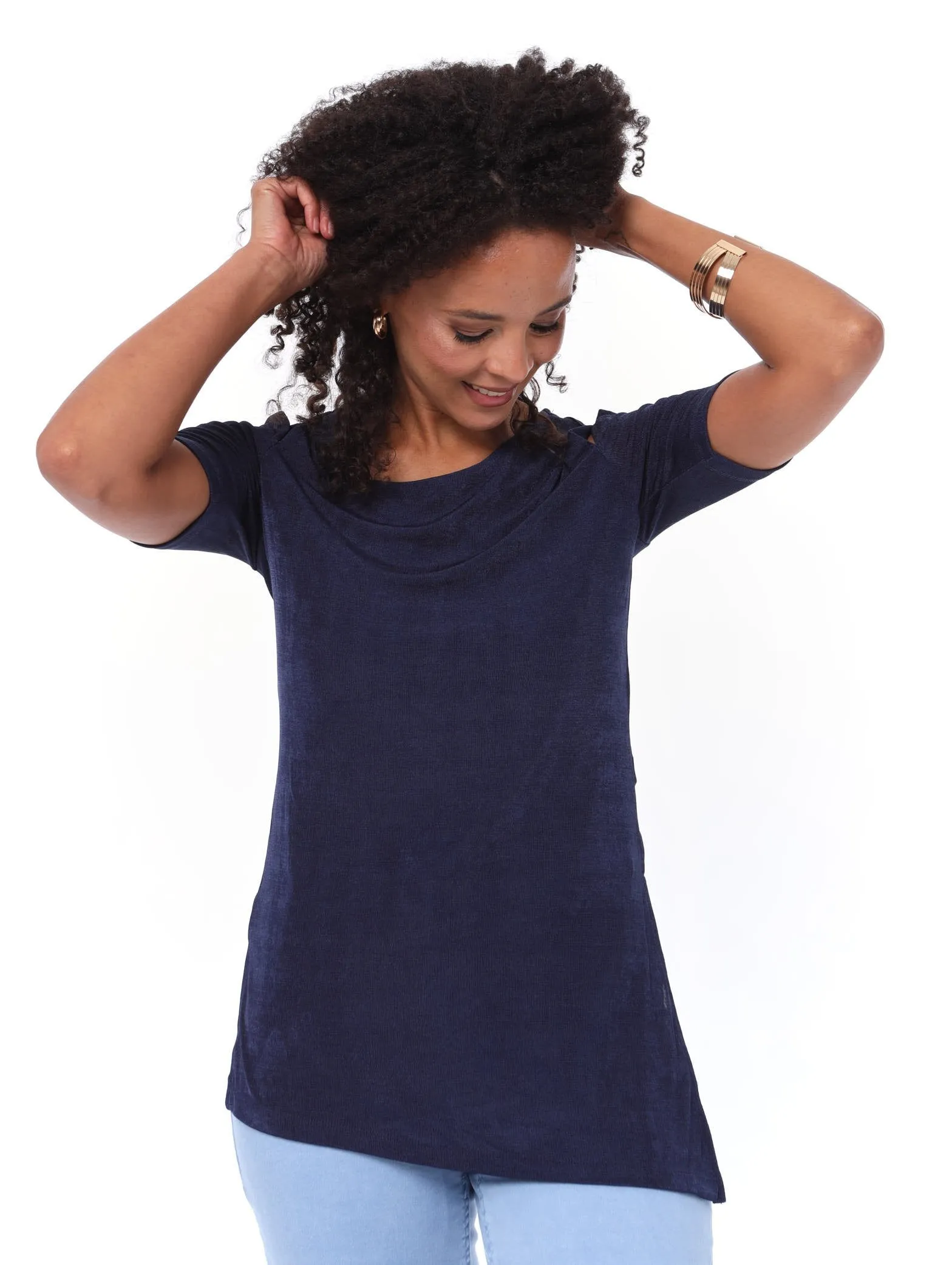 Ladies Cutout Shoulder Top - Navy sold by Edgars