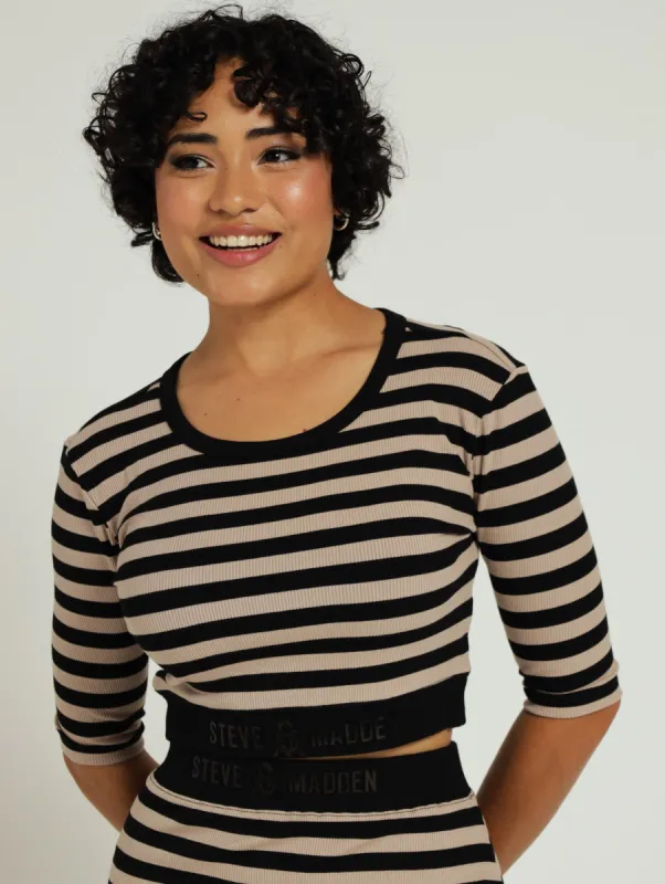 Jade Stripe Cropped Top - Black sold by Edgars
