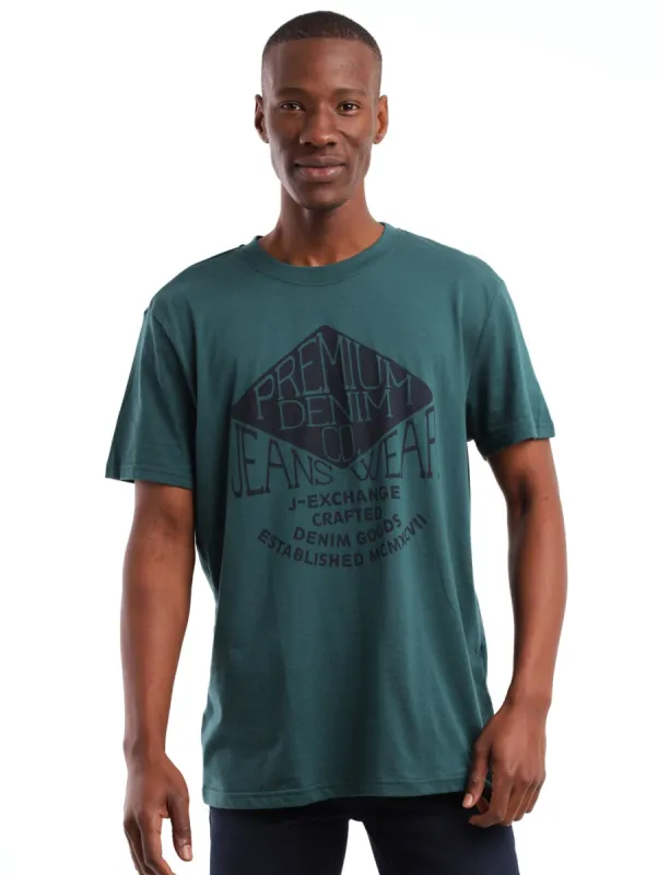 Men's Tetra Script Icon Tee - Teal sold by Edgars