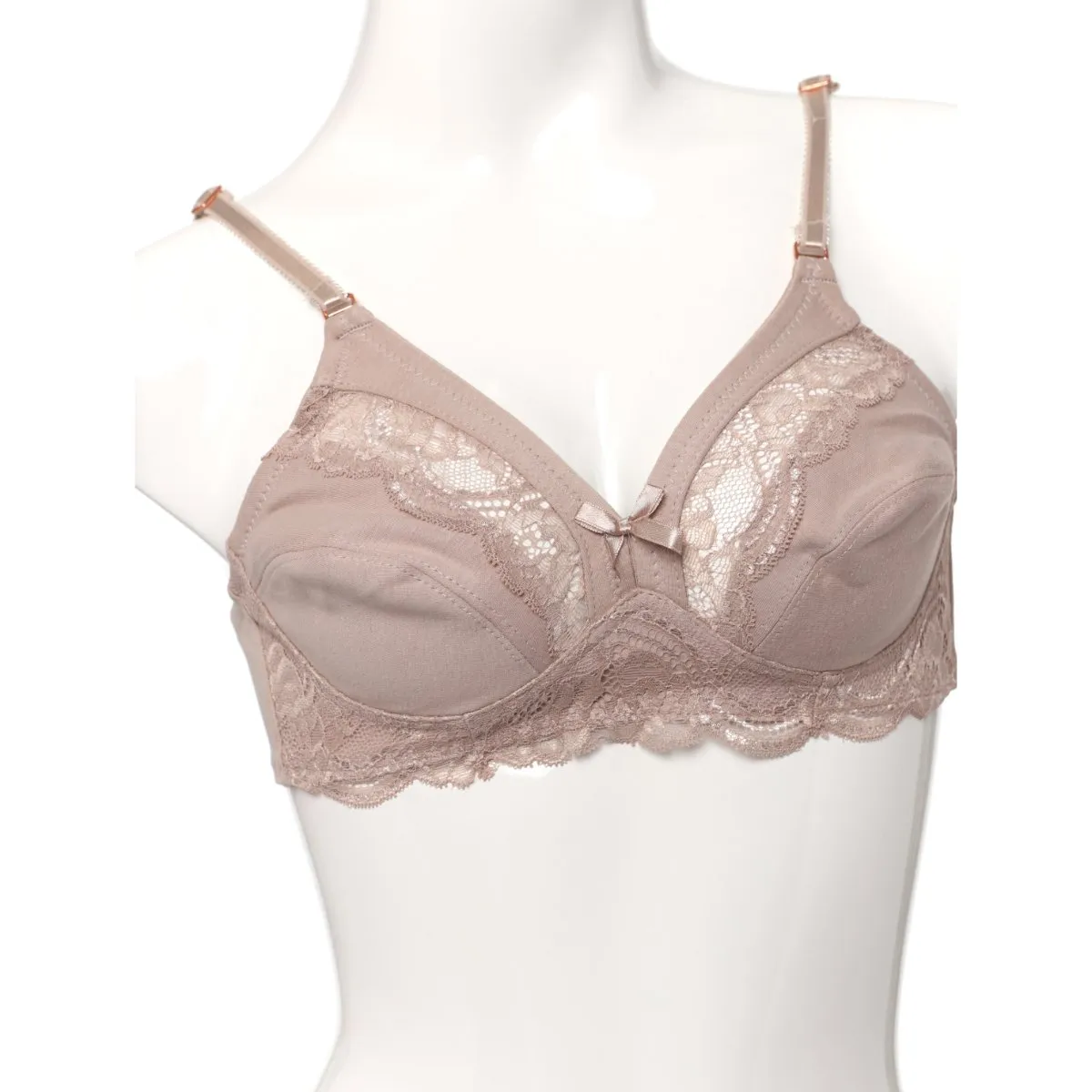 Ladies Lace Trim T-Shirt Bra - Nude sold by Edgars