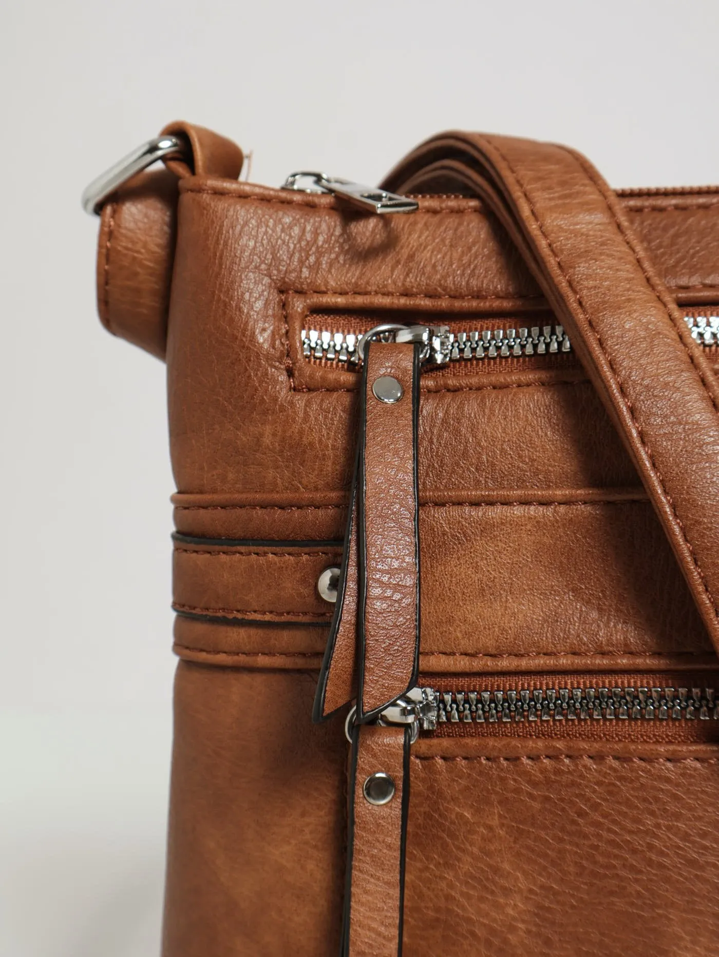 Zip Detail X-Body Bag - Brown sold by Edgars product image thumbnail 4