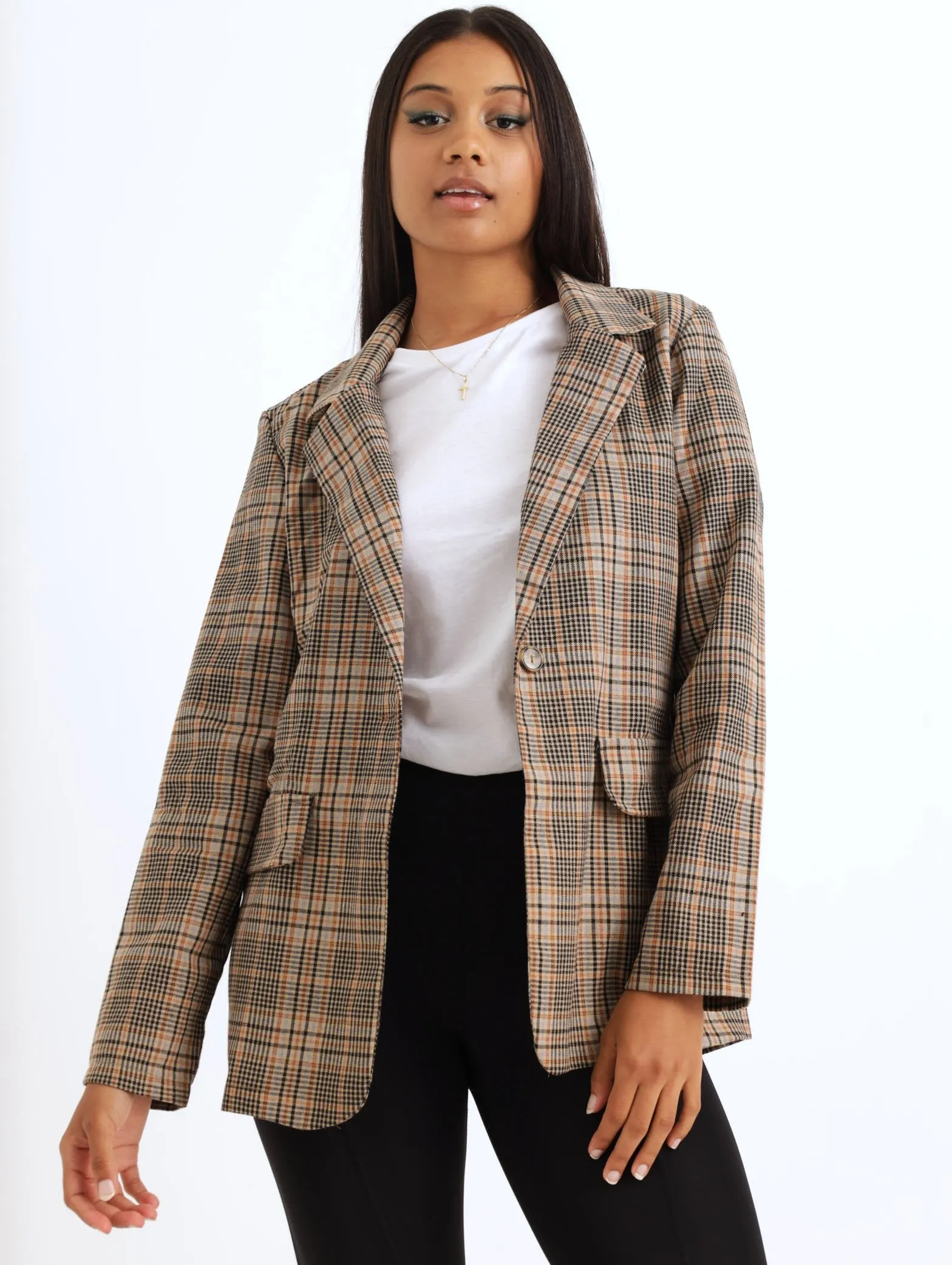 Ladies Two Slit Mini Skirt - Check sold by Edgars