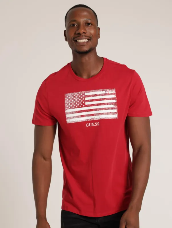 Flag Printed Tee - Red sold by Edgars
