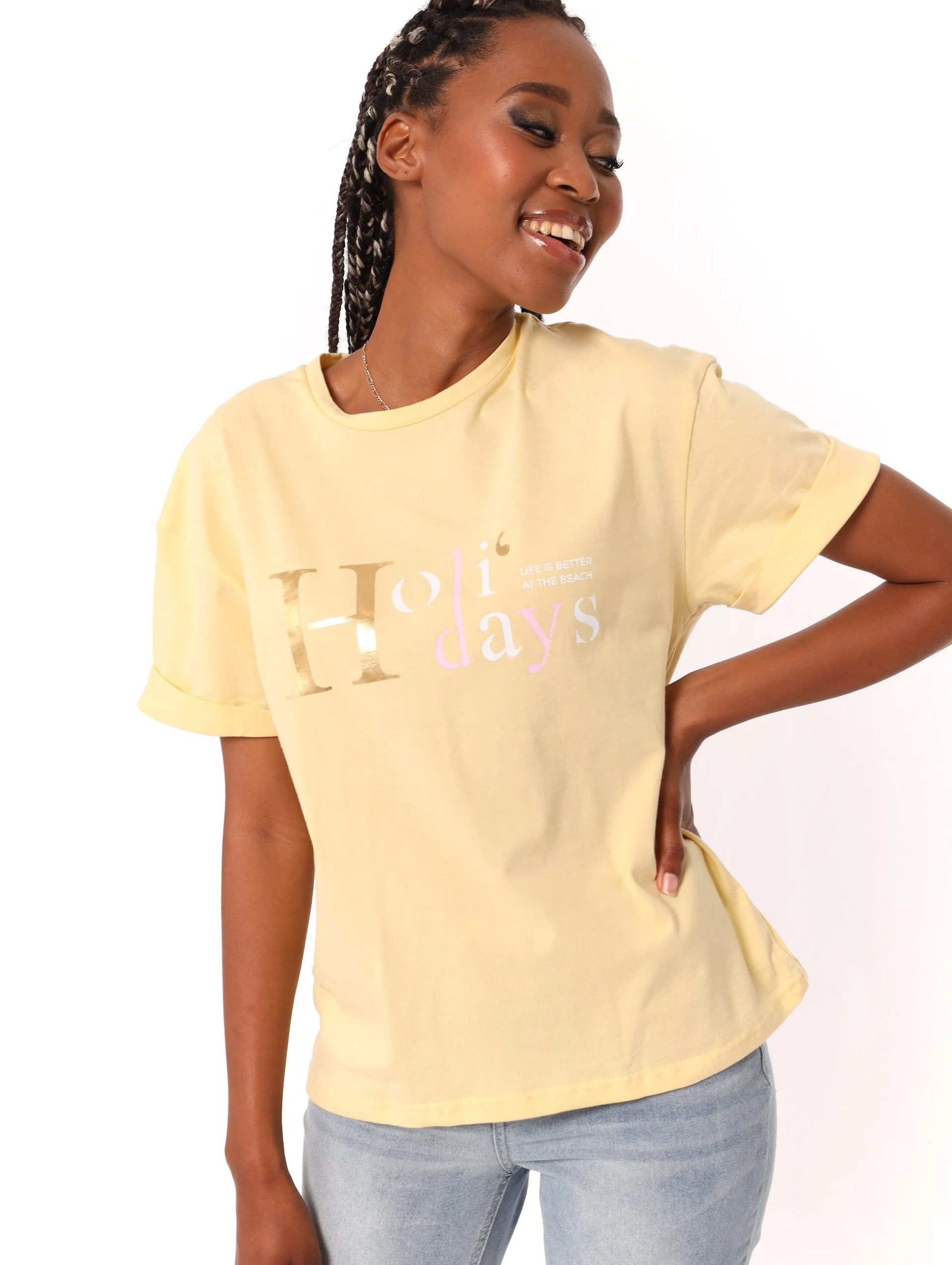 Ladies Relaxed Holidays Tee sold by Edgars