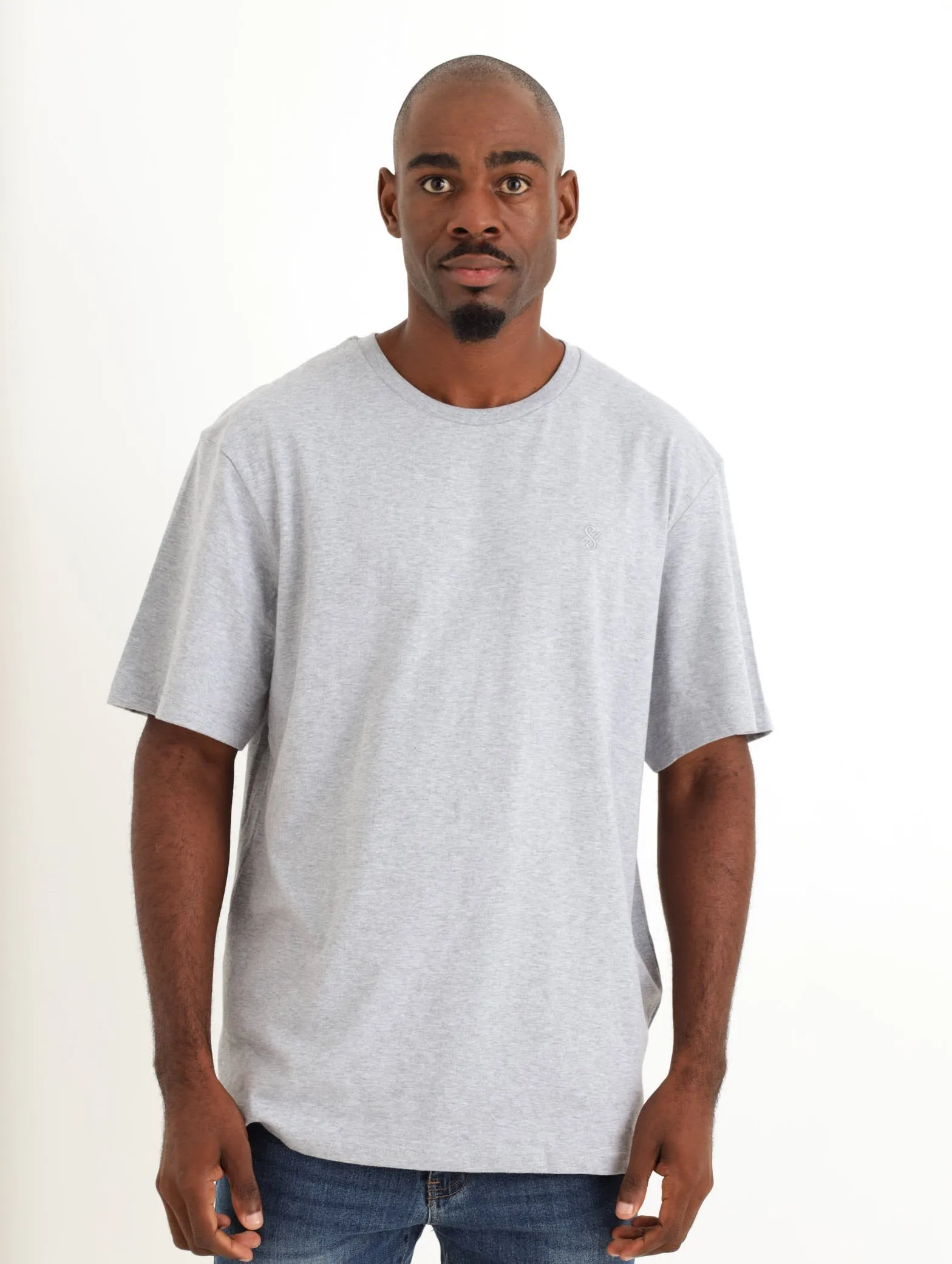 Men's Basic Crew Tee - Grey Melange sold by Edgars