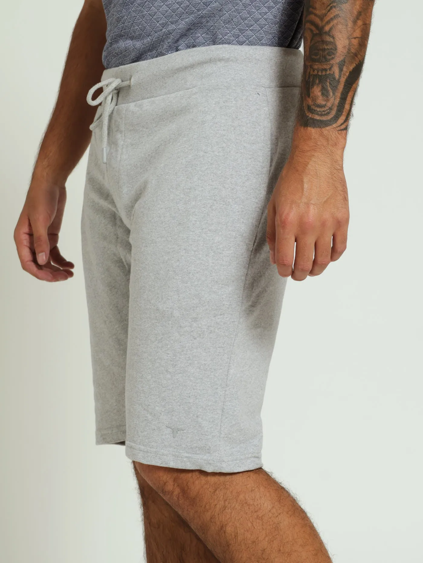 Fleece Bull Logo Shorts - Grey Melange sold by Edgars product image thumbnail 2