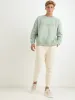 Men's Crew Track Top With Tonal Terry Logo - Sage sold by Edgars