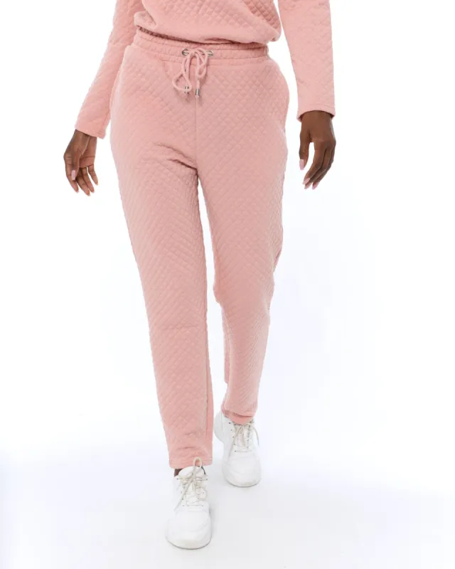 Ladies Quilted Jogger - Blush sold by Edgars