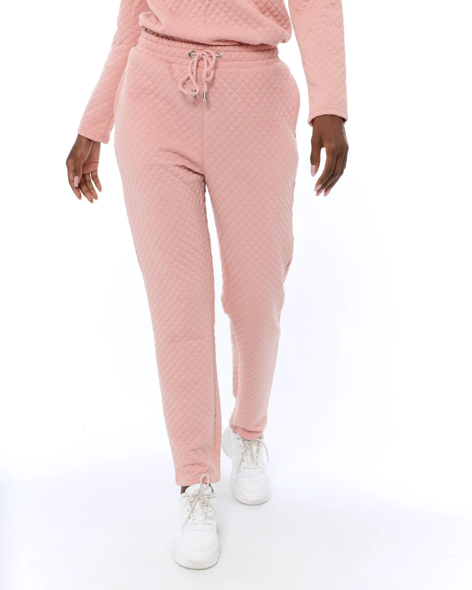 Ladies Quilted Jogger - Blush sold by Edgars