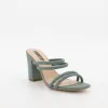 Ladies Tube Strap Square Toe Block Heel - Sage sold by Edgars