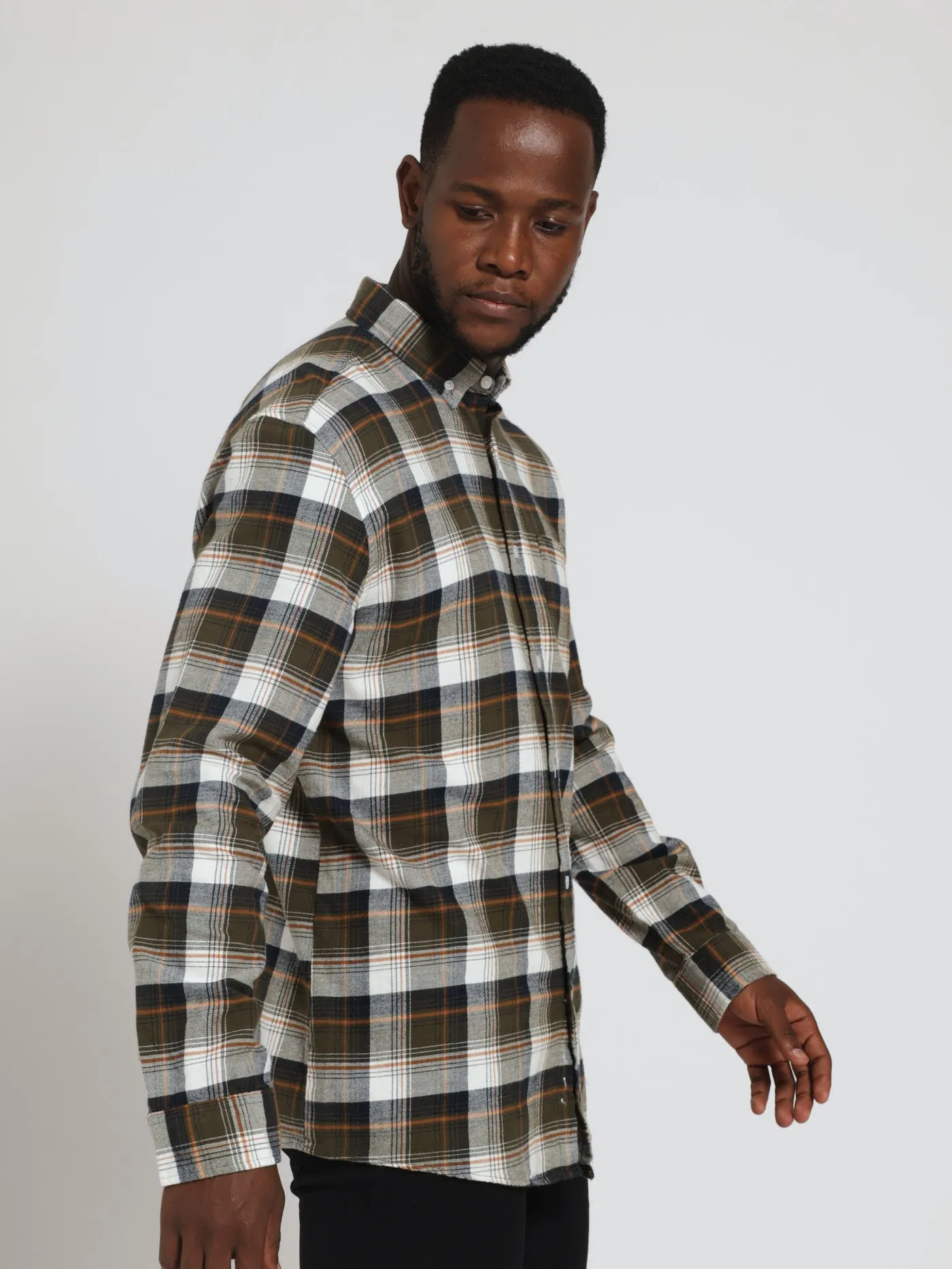 Long Sleeve Brushed Check Shirt - Olive sold by Edgars product image thumbnail 2