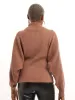 Ladies Funnel Neck Wide Ribbed Pullover - Caramel sold by Edgars