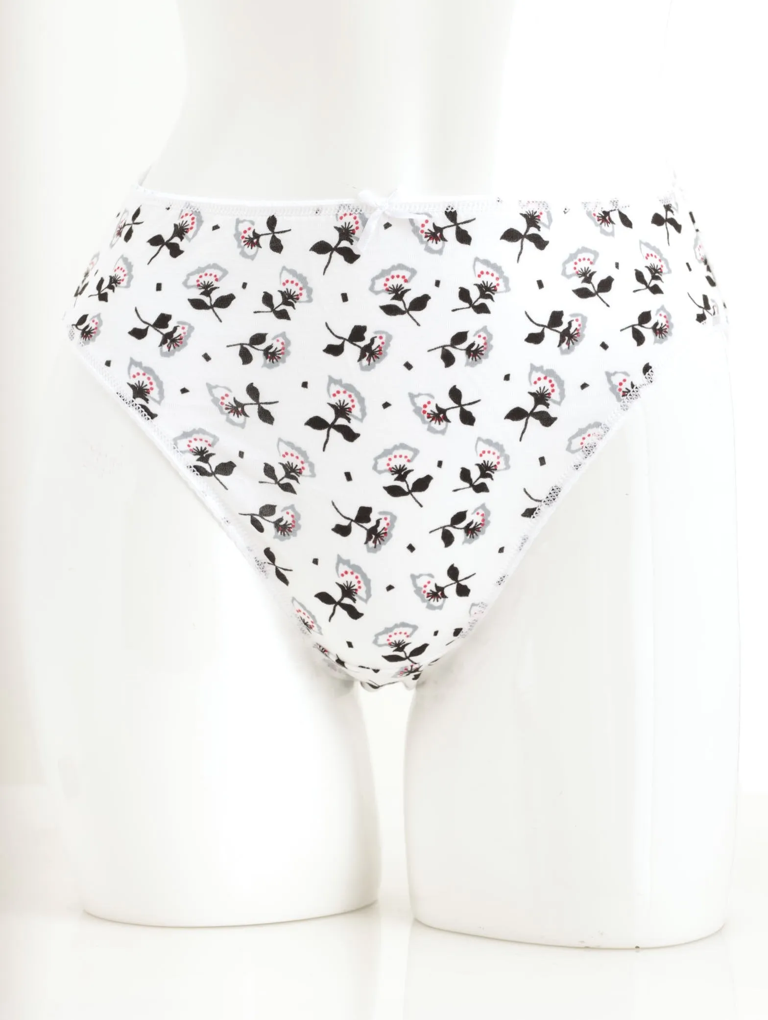 Ladies 5 Pack Cotton Hicut Panty -Black/White sold by Edgars