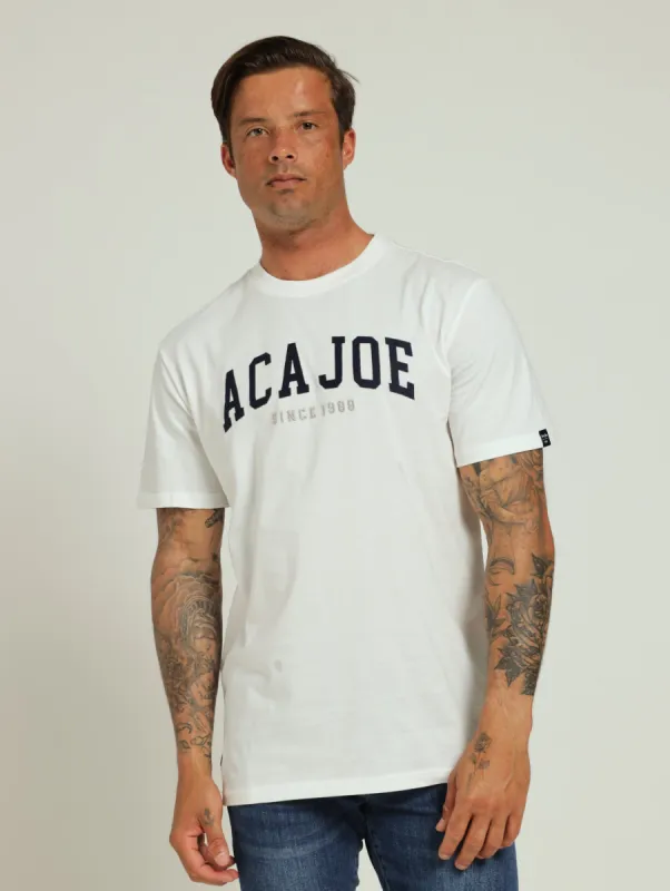 Collegiate Embroidery Tee - White sold by Edgars